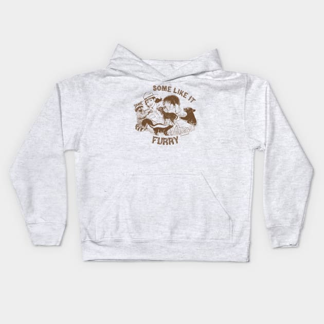 SOME LIKE IT FURRY Kids Hoodie by toddgoldmanart